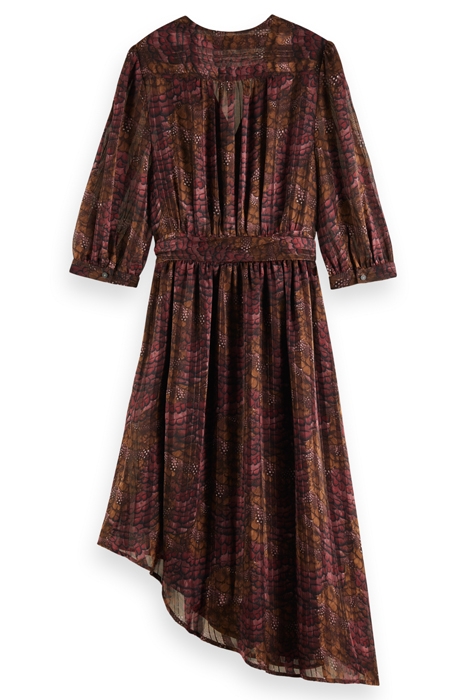 ASYMMETRIC WRAP DRESS FEATHER BORDEAUX 5