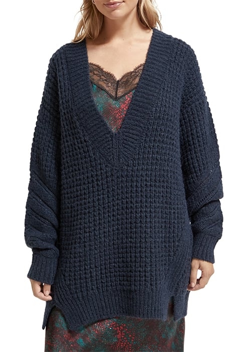 V-NECK OVERSIZED TEXTURED PULLOVER NIGHT 1