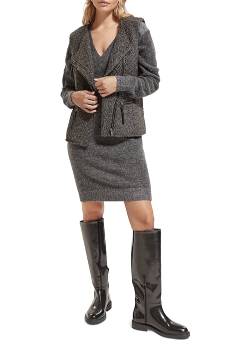 BOUCLE BIKER GILET CHARCOAL MELANGE 3