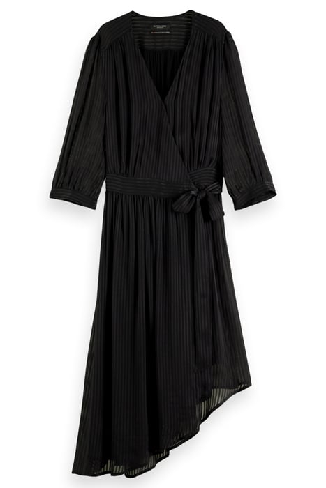 ASYMMETRIC WRAP DRESS BLACK 4