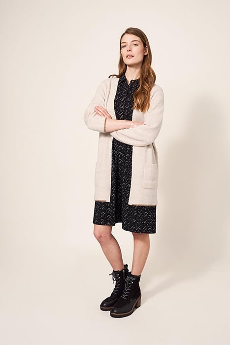 ERICA LONGLINE CARDI DARK NATURAL 1