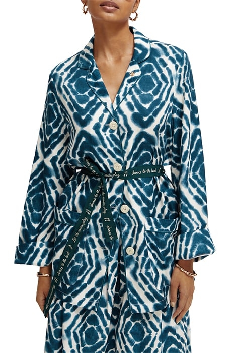 PYJAMA LOOSE FIT BLAZER DISCO TIE DYE BOTTLE GREEN 1