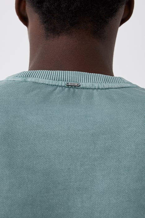 AQUA SWEATSHIRT WITH EMBROIDERED CHEST 7