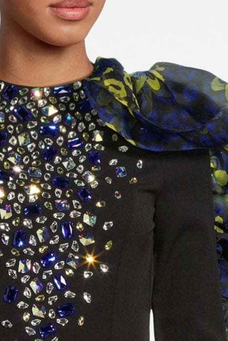 WOMEN‘S SIDE VOLANT OVERALL WITH SWAROVSKI CRYSTALS BLACK 5