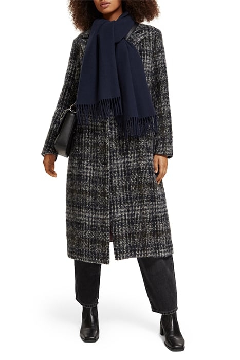 DOUBLE BREASTED COAT IN A BLUE CHECK NIGHT 2