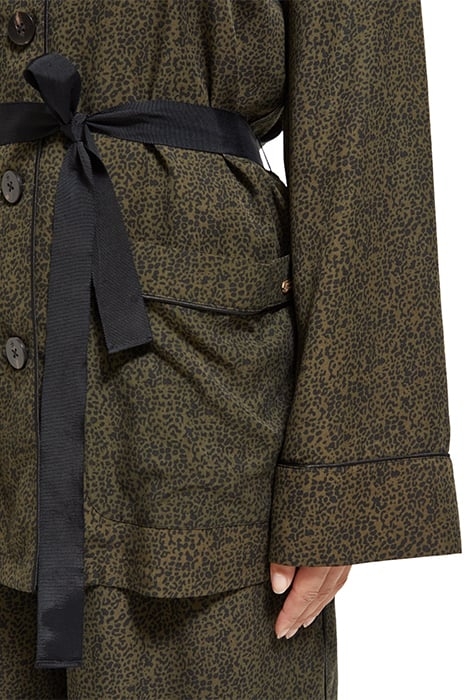 PRINTED LOOSE FIT PYJAMA BLAZER LEOPARD SPOT GREEN 8