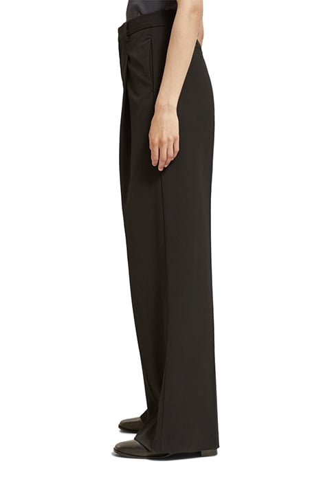 ROSE - PLEATED HIGH RISE WIDE LEG GABARDINE PANT EVENING BLA 6
