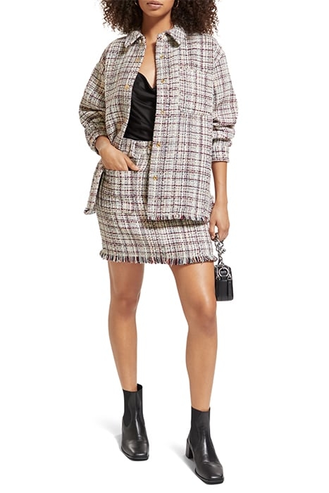 GLITTER TWEED SHIRT JACKET ECRU LUREX MELANGE 6