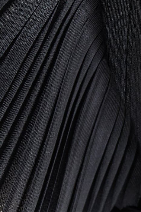 BLACK RECYCLED PLEATED LONG DRESS 8