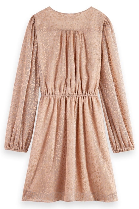 BALLOON SLEEVE MINI DRESS METALLIC ROSE 5