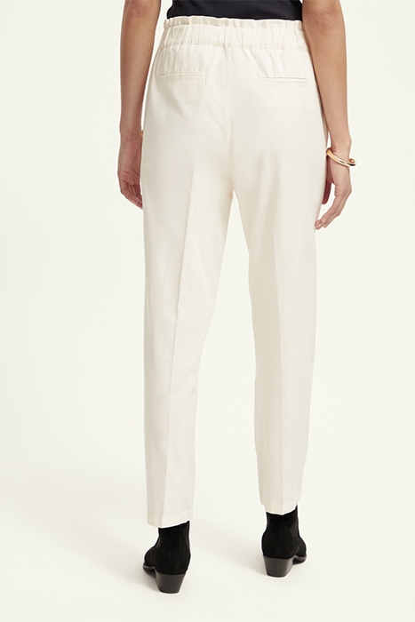 EMBROIDERED HIGH RISE PANT ECRU 2