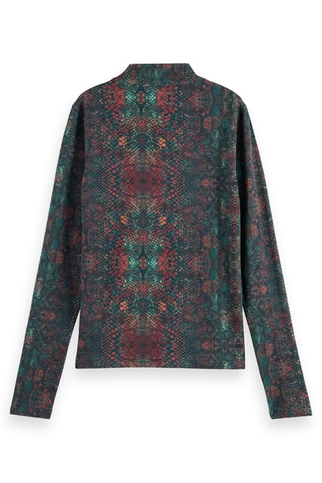 ALL OVER PRINTED MOCKNECK LONG SLEEVED SHIRT SNAKE 5