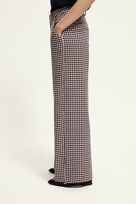 HANA - HOUNDSTOOTH HIGH RISE WIDE LEG PANTS HOUNDSTOOTH PINK 6