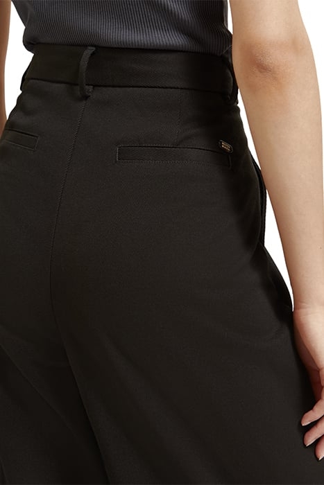 ROSE - PLEATED HIGH RISE WIDE LEG GABARDINE PANT EVENING BLA 8