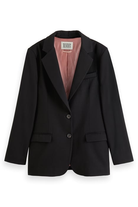 GABARDINE BOYFRIEND SINGLE BREASTED BLAZER EVENING BLACK 4