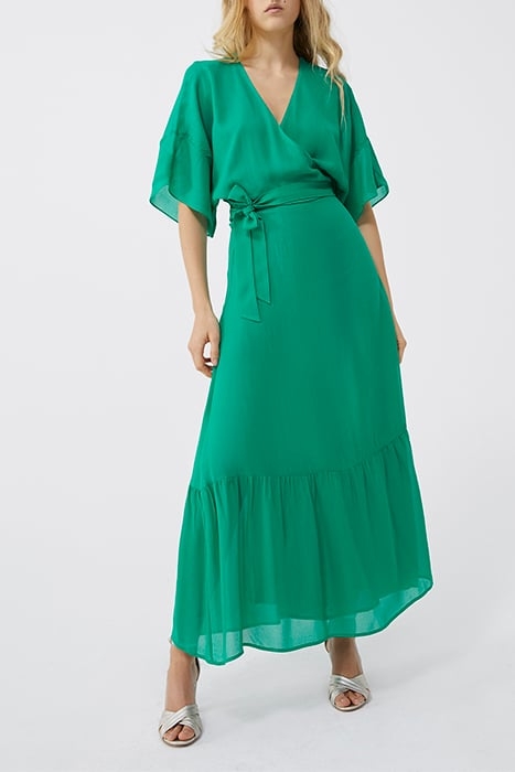 GREEN WRAP LONG DRESS 1