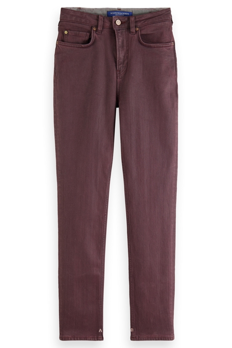 HIGH FIVE SLIM JEANS — COATED COLOURS BORDEAUX 1