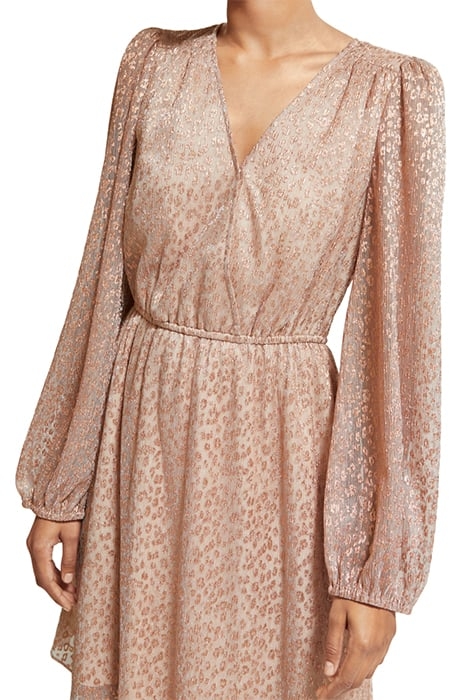 BALLOON SLEEVE MINI DRESS METALLIC ROSE 7