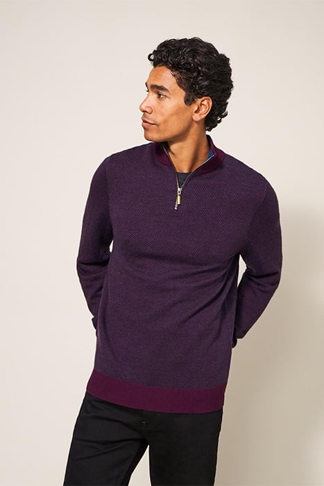 NEWPORT JACQUARD FUNNEL MID PLUM 1