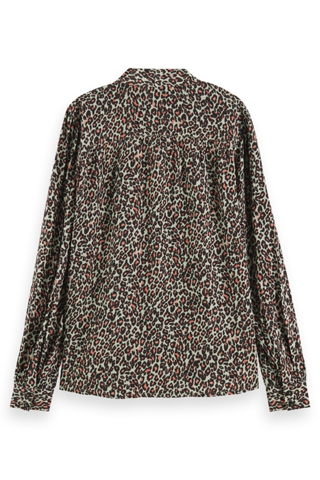 SHIRT WITH TIE NECK CREATURES OF THE NIGHT FIELD GREEN 5