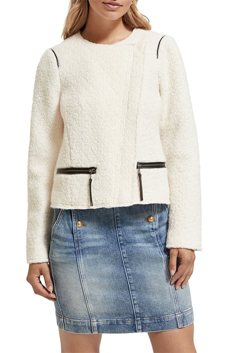 BOUCLE BIKER JACKET SOFT ICE 1