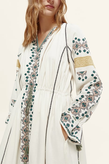 EMBROIDERED MAXI DRESS ECRU 8