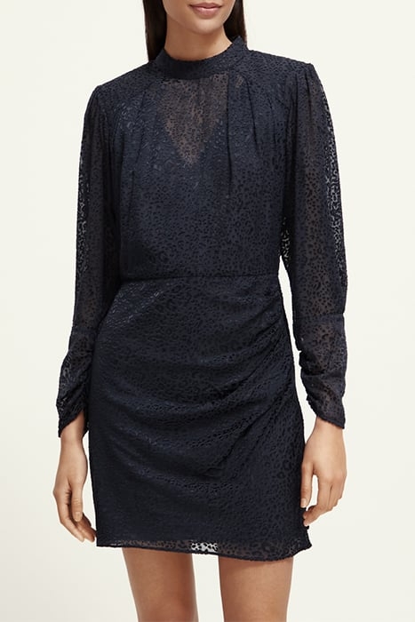 MOCK NECK MINI DRESS WITH OPEN BACK DETAIL NIGHT 1