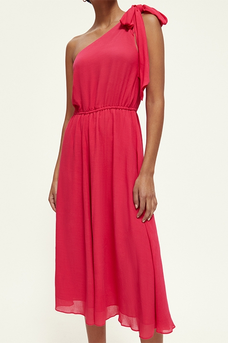 ONE SHOULDER DRESS WITH BOW DETAIL POP PINK 6