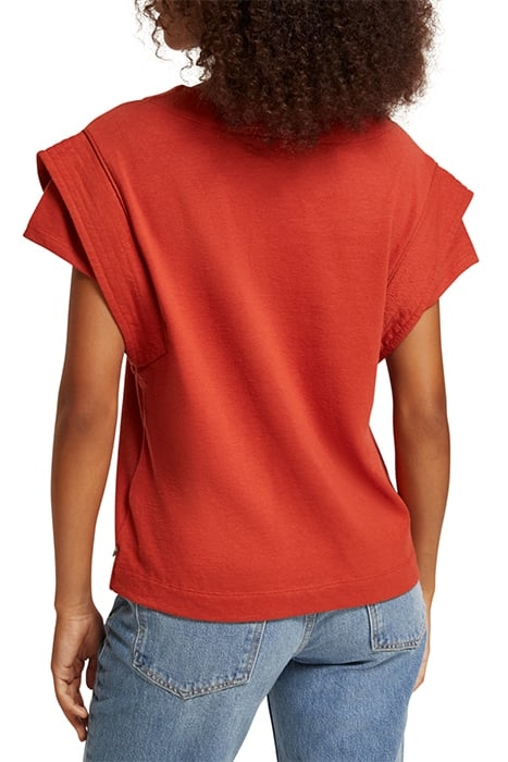 ARMHOLE DETAIL LOOSE FIT T-SHIRT KETCHUP 2