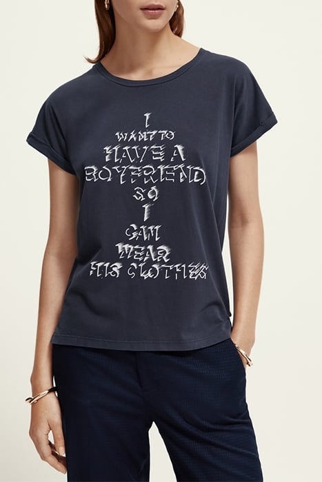 GRAPHIC PRINT T-SHIRT WASHED NAVY 1