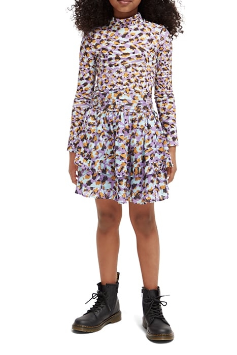 ALL-OVER PRINTED MINI SKIRT FLORAL LEOPARD PURPLE 3