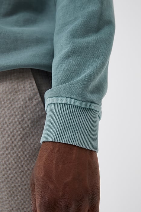 AQUA SWEATSHIRT WITH EMBROIDERED CHEST 6