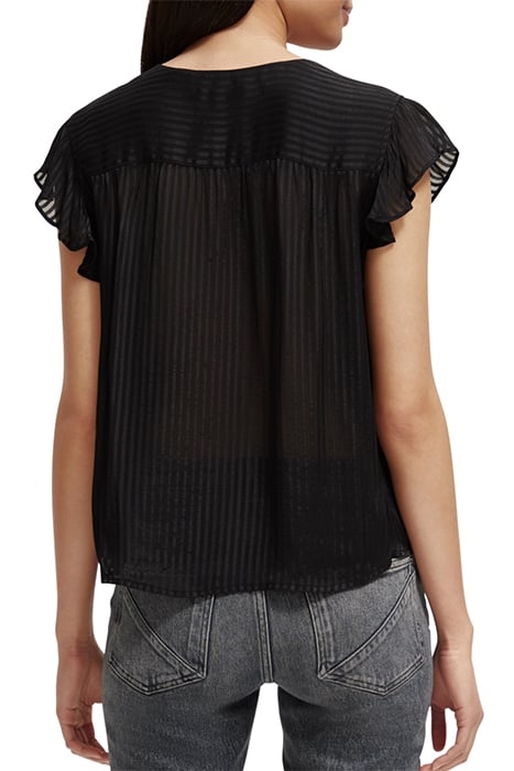 TOP WITH LACE UP FRONT BLACK 2
