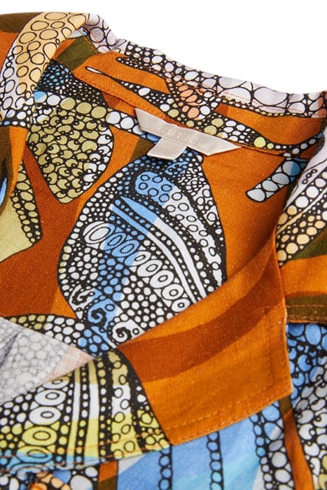 CINDY LINEN ROMPER BATIK TOUCAN CLAY 7