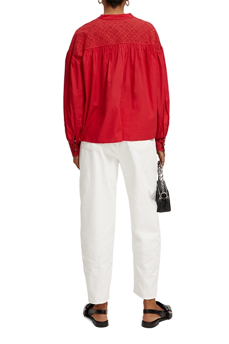 TOP WITH BRODERIE ANGLAISE YOKE AMP RED 3