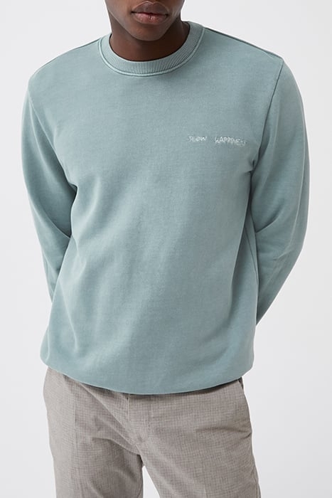 AQUA SWEATSHIRT WITH EMBROIDERED CHEST 1