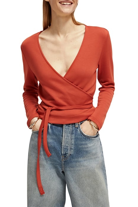 WRAP CARDIGAN RED SKIES 1