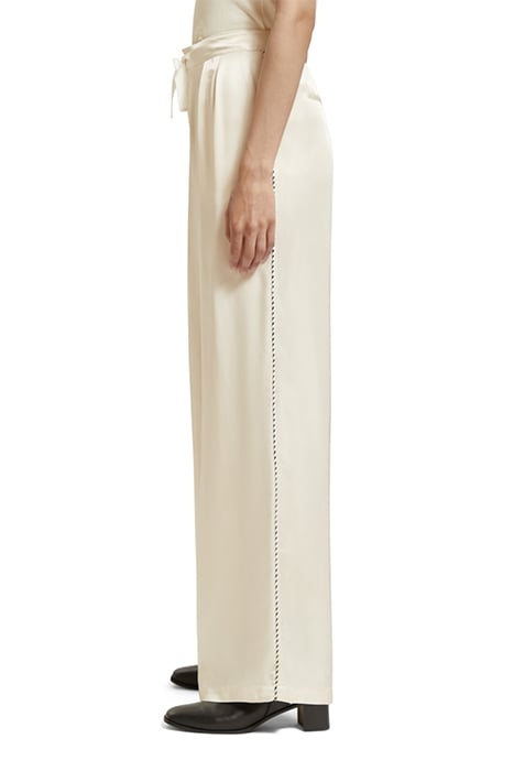 ELENI - HIGH RISE WIDE LEG PYJAMA PANTS ECRU 6