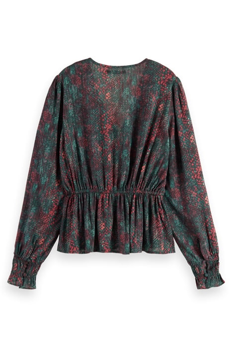 V-NECK PEPLUM TOP SNAKE 5