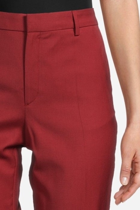 EMMA CROPPED COOL WOOL TROUSER DEEP RED 4