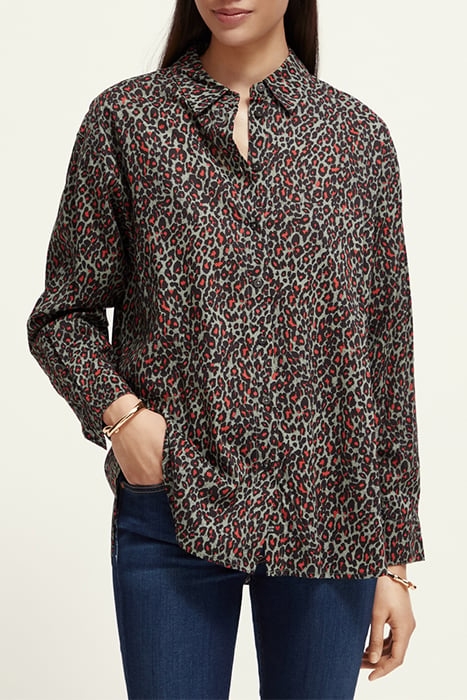 OVERSIZED SHIRT WITH PRINT CREATURES OF THE NIGHT FIELD GREE 6