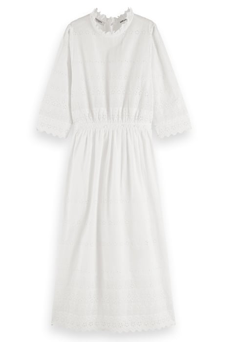 MIDI BRODERIE DRESS OFF WHITE 4