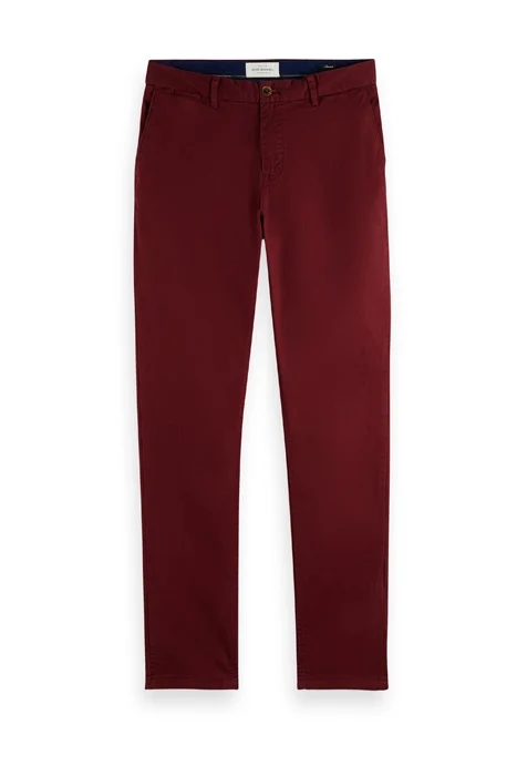 ESSENTIALS - STUART CLASSIC REGULAR SLIM FIT CHINO BORDEAUX 4