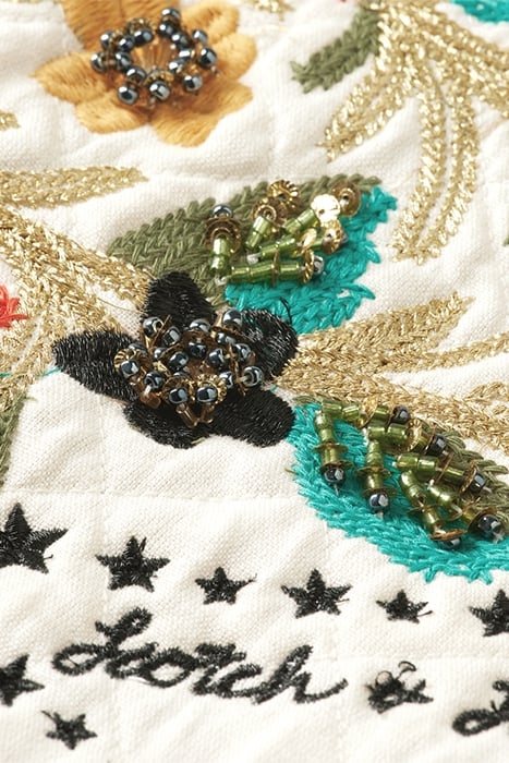 EMBROIDERED GILET ECRU 8