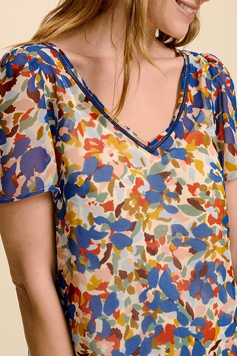CANAY - SAPPHIRE TOP WITH MULTICOLORED FLOWER PRINT 4