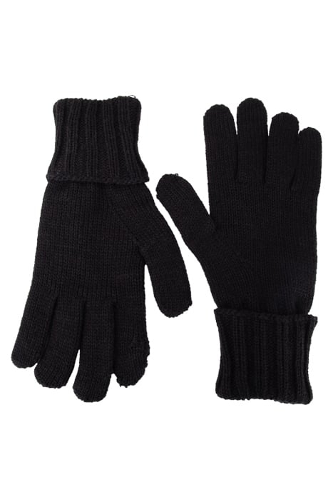 GIRLS’ BLACK KNIT GLOVES BLACK 2