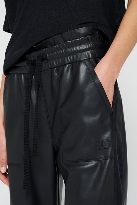 LEATHERLOOK SIDE PANEL JOGGER BLACK 6