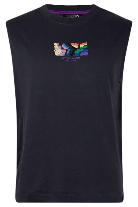 SLEEVELESS T-SHIRT WITH PRIDE ARTWORK MOONDUST 1