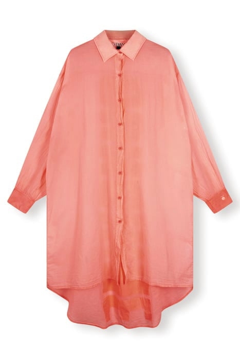 SHIRT DRESS PARIS VOILE FLUOR CORAL 1