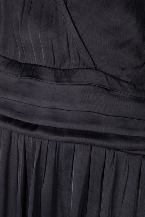 BLACK RECYCLED SATIN DRESS WITH DRAPED BELT 8
